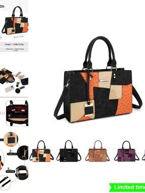 Large Capacity Splicing Handbag Casual Crossbody Bag